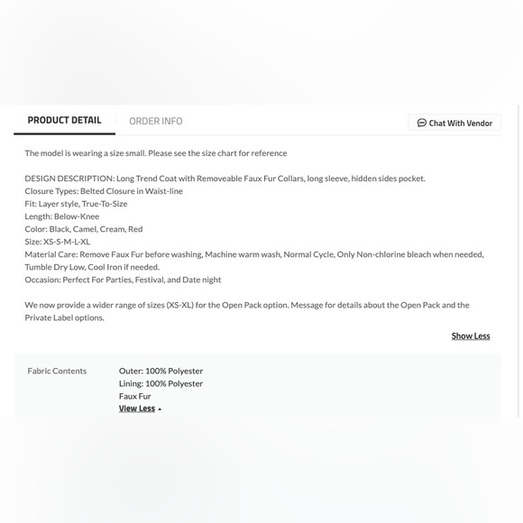 Long Coat with Faux Fur Collar - Picture 10 of 11